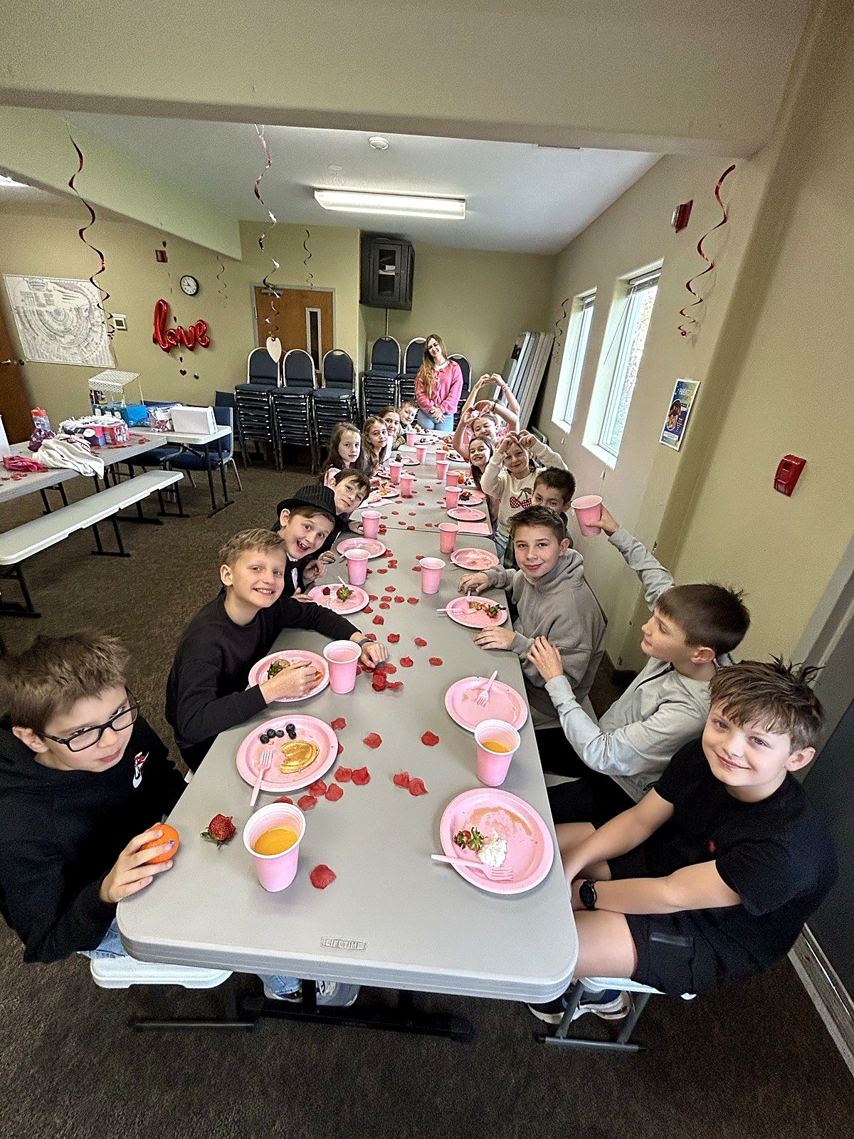 Spring Mountain students celebrating together at a class party